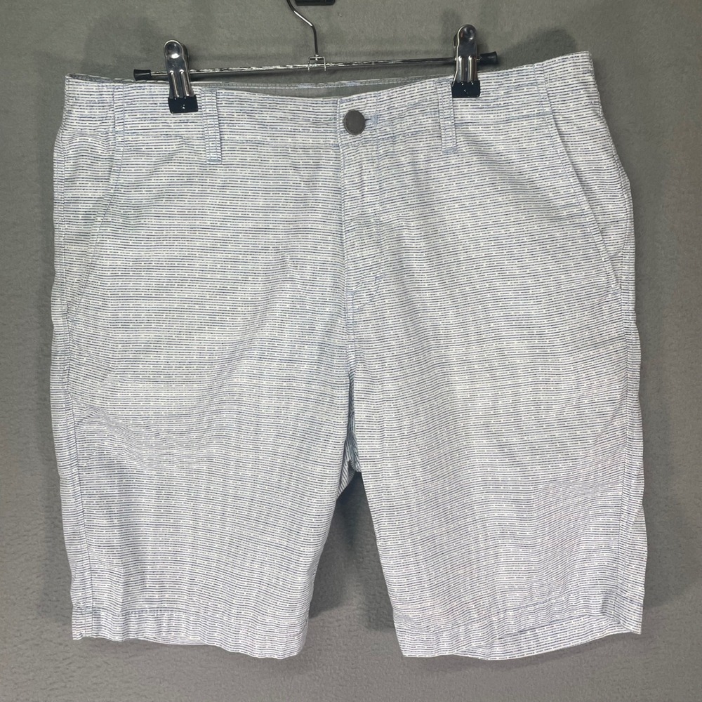 Calvin Klein Jeans Shorts Mens 33 Blue White Micro Dot Flat Front Casual